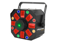 Algam Lighting PHEBUS 2 Projetor laser LED 3 em 1 combinado - derby, strobe e laser Algam Lighting PHEBUS 2 Projetor laser LED 3 em 1 combinado - derby, strobe e laser